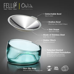 Felli Oblik: base-antidérapante-inox, bol stable.