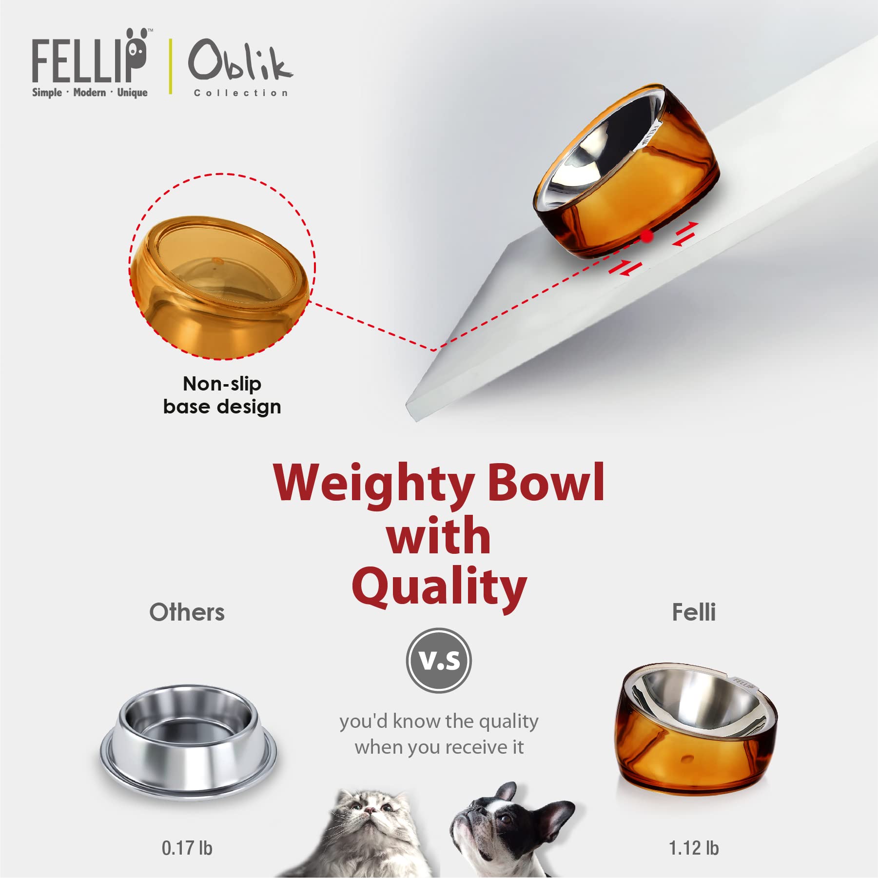 Felli Oblik base poids stable non-glissant.