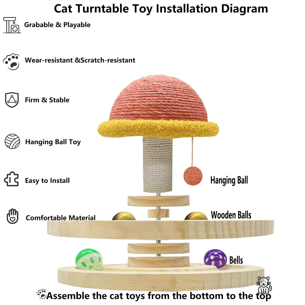 FelRelWel maison champignon avec surfaces de griffage et jeu