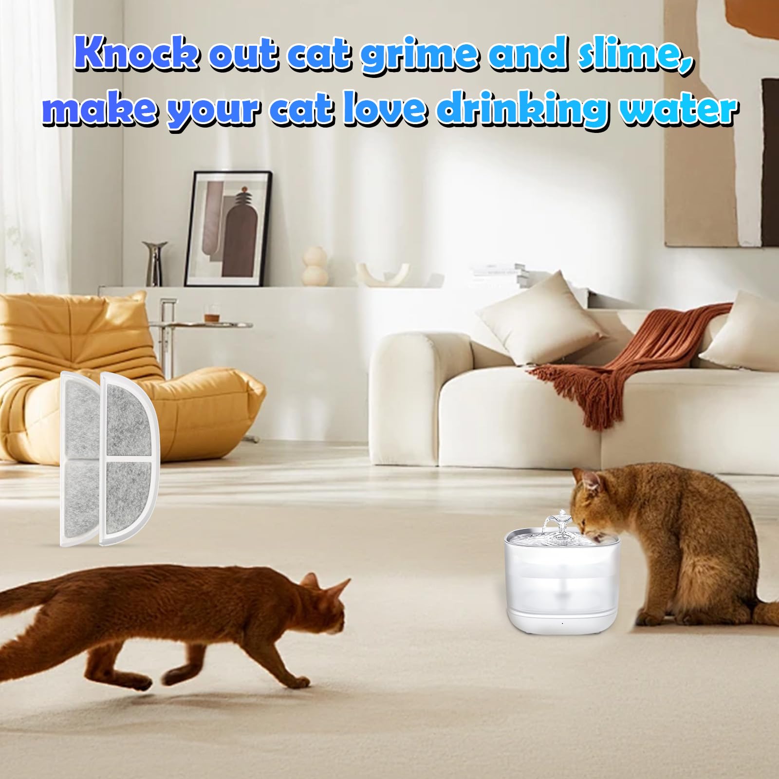 Eau plus fraîche pour chat et chien — filtre Fenkabs fontaine