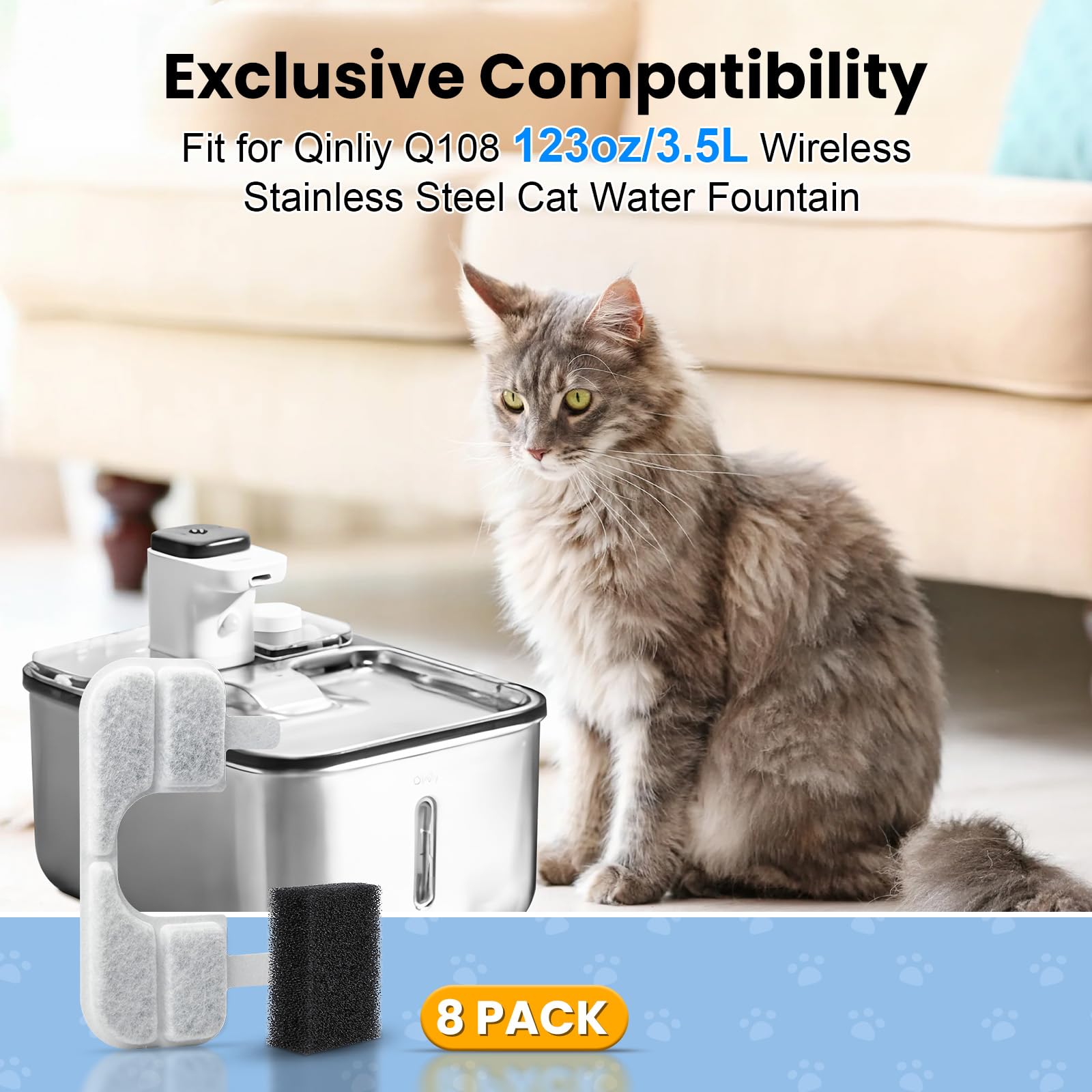 Éponges de pompe Fenkabs pour Qinliy Q108, filtration efficace.