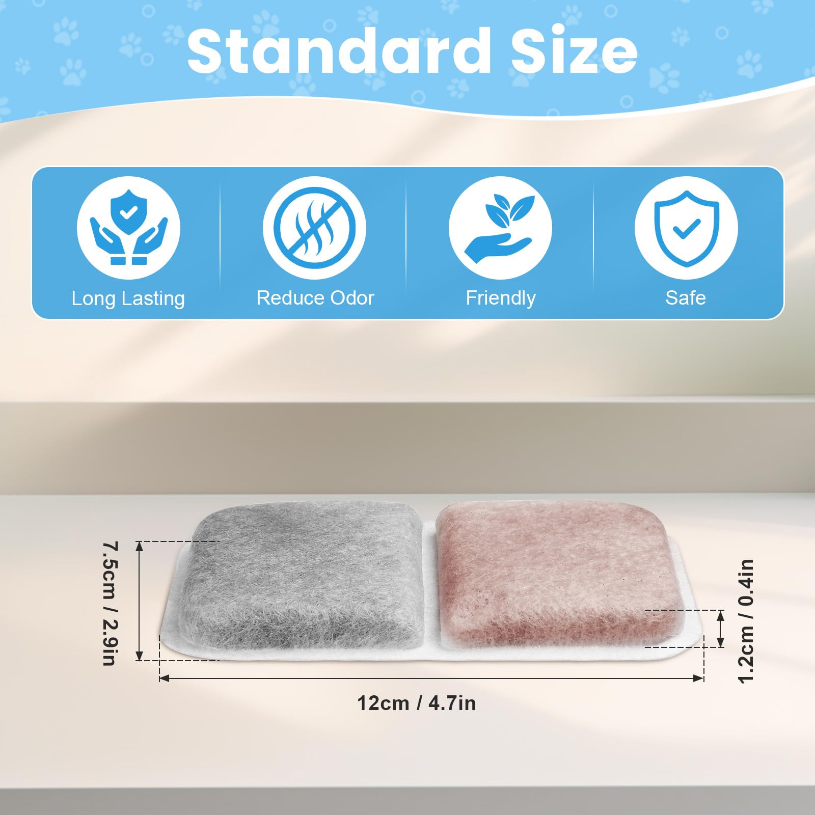Filtre Catit Regular par Fenkabs – arrière, édition durable et facile à changer