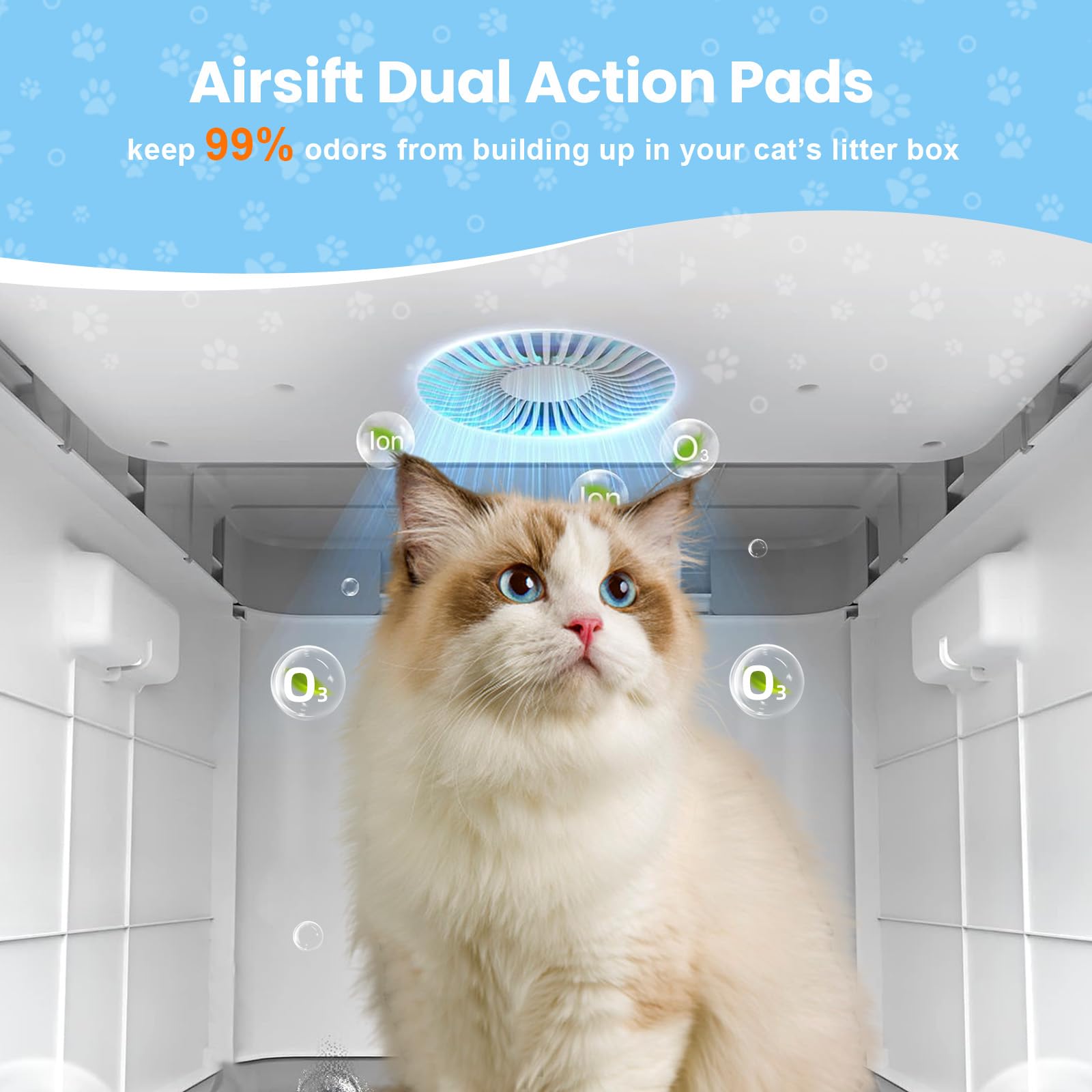 Filtre Catit Smartsift par Fenkabs – avant, filtre multi-matériaux absorbe les odeurs