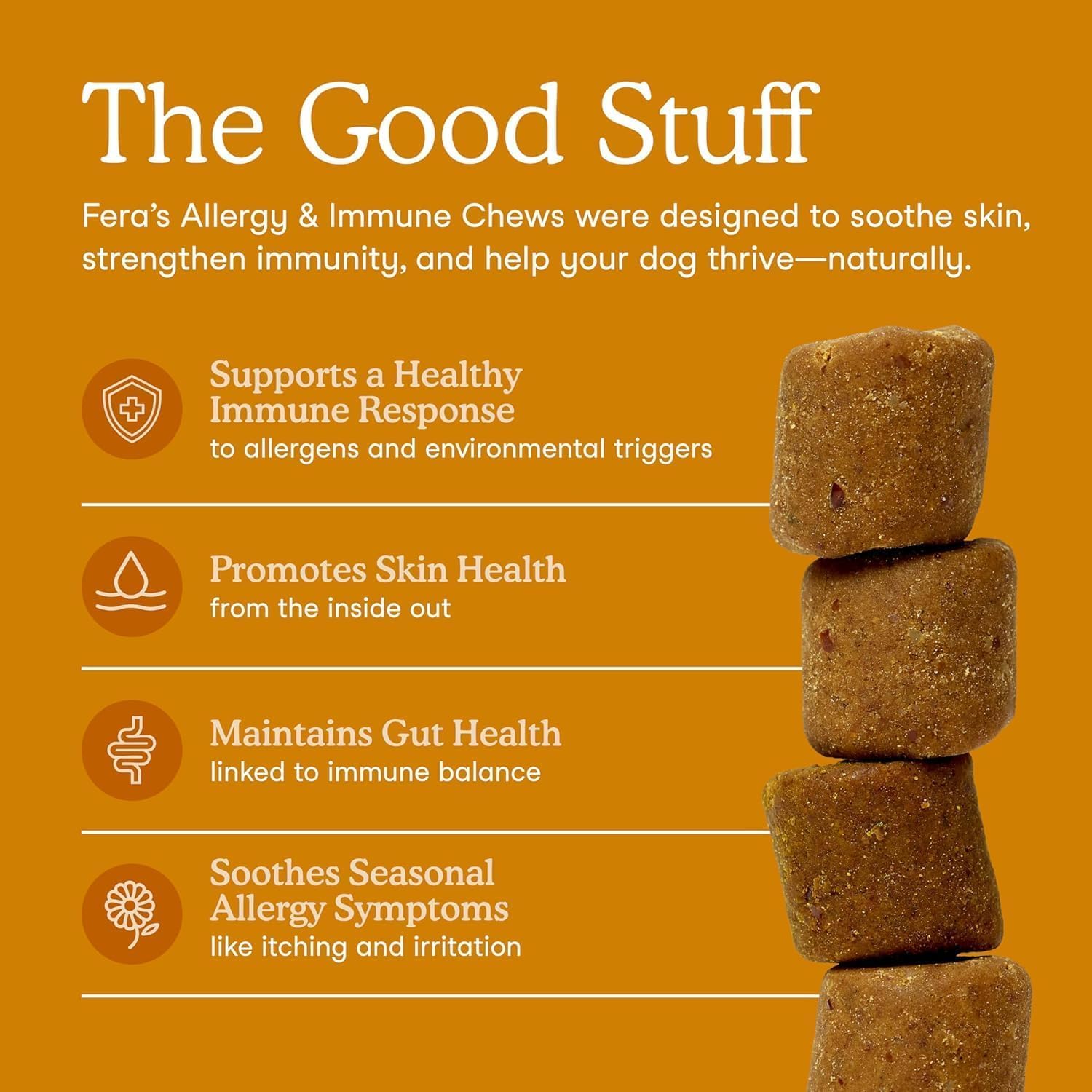 Fera Pets Allergie Chien Comprimes Molles : friandise agréable pour le confort quotidien.