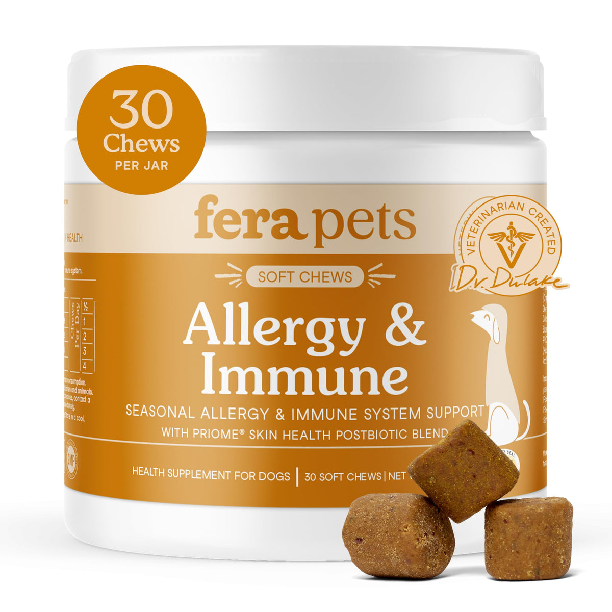 Fera Pets Allergie Chien Paquet : emballage clair pour un soutien durable.