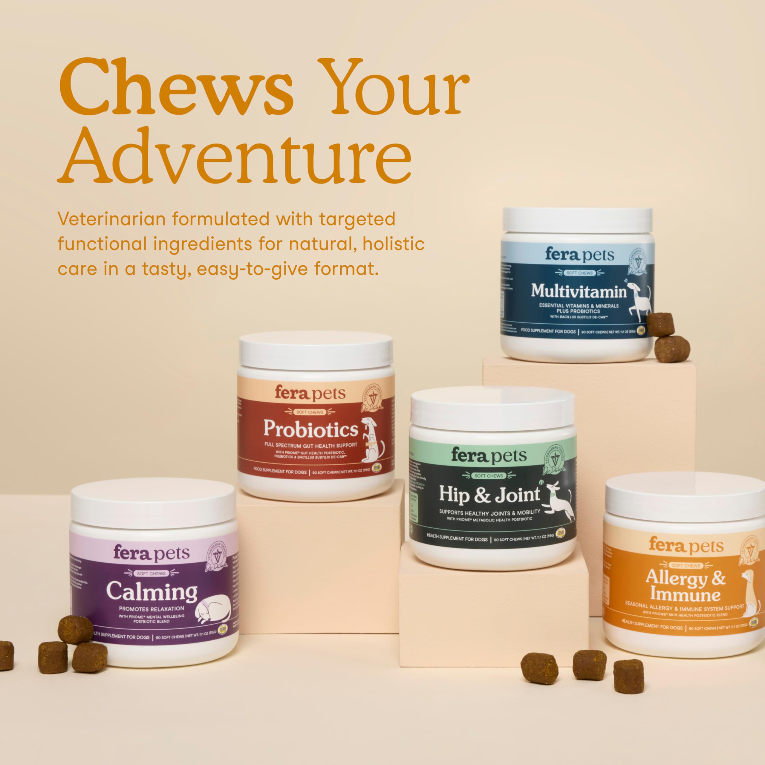 Fera Pets Allergie Chien Postbiotique Priome : équilibre peau et intestin.