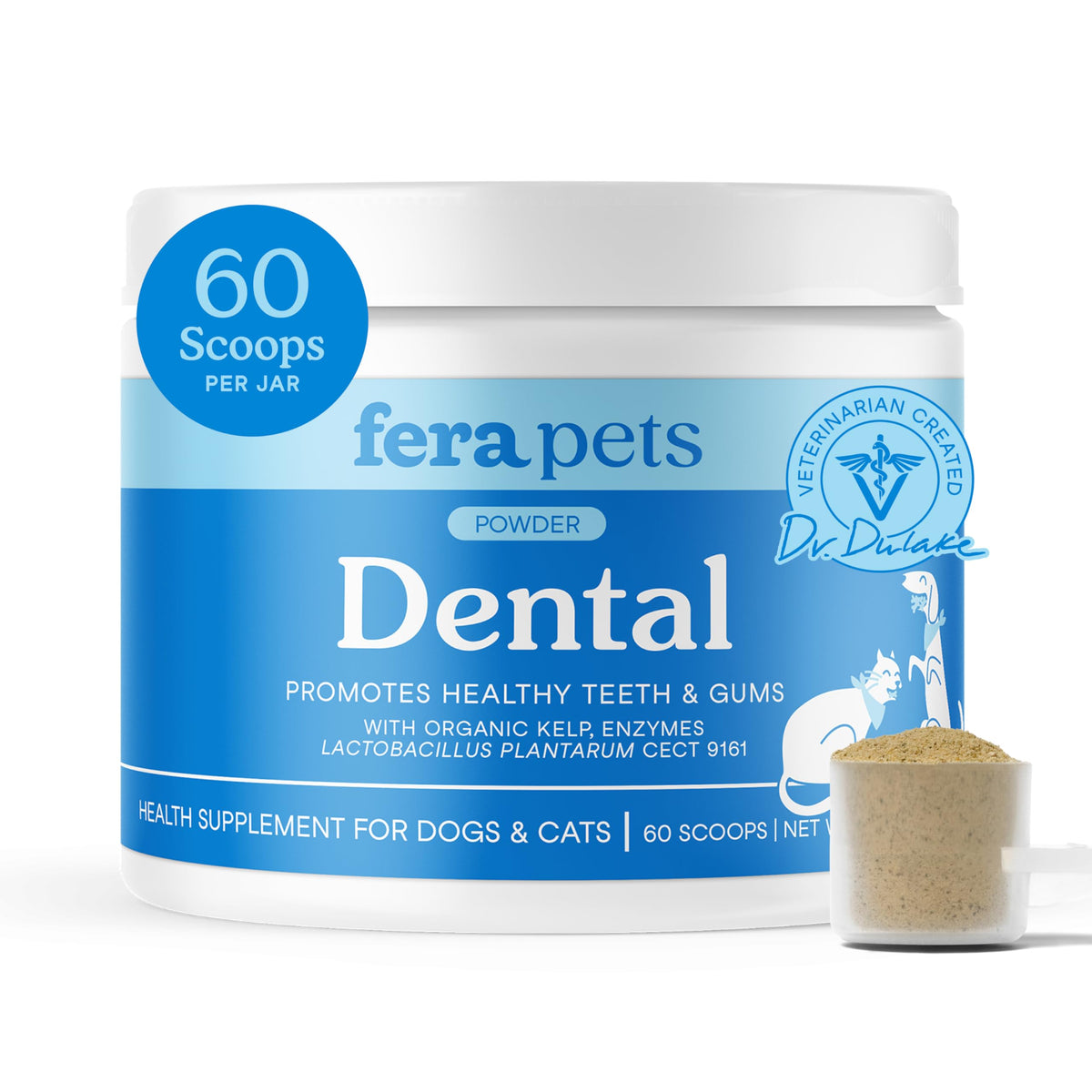 Fera Pets Poudre Dentaire, flacon visible, haleine potentiellement plus fraîche.