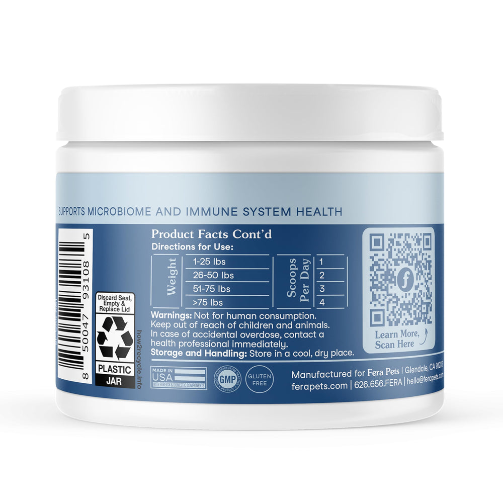 Fera Pets emballage sans colorants pour une solution saine et transparente.
