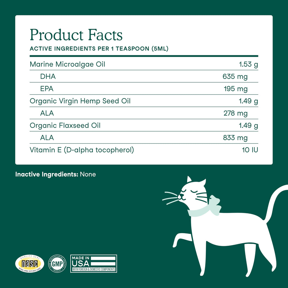 Fera Pets Huile d algues: graines de lin et chanvre biologiques