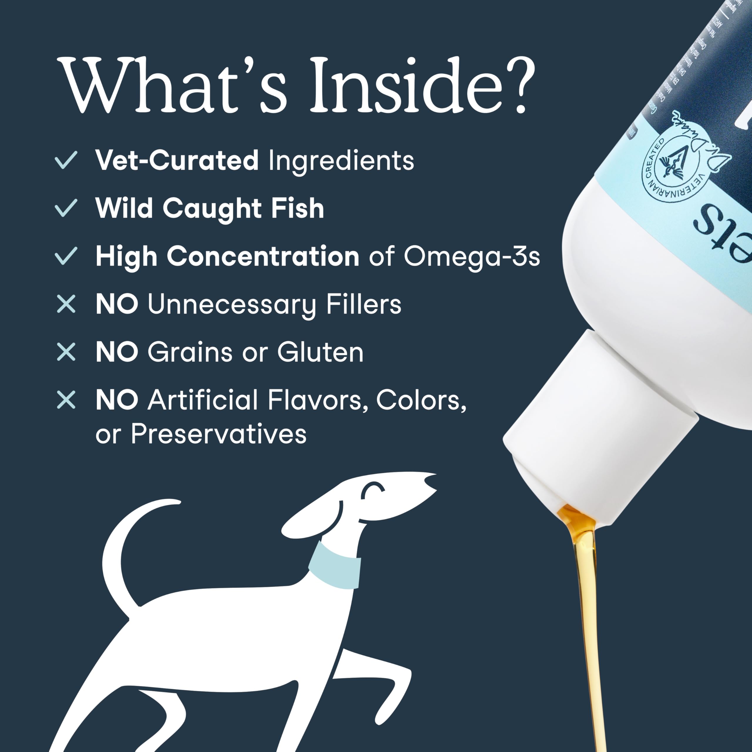 Fera Pets huile de poisson: doseur pratique pour doser avec précision.