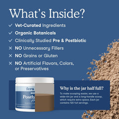 Fera Pets ingrédients gingembre, fenouil et réglisse pour un confort digestif.