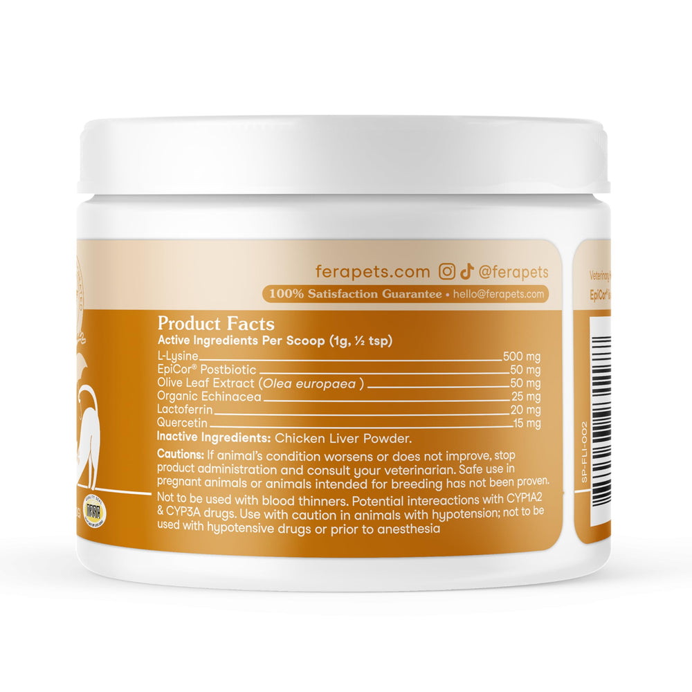 Fera Pets Lysine Poudre – peut soutenir les défenses naturelles au quotidien.