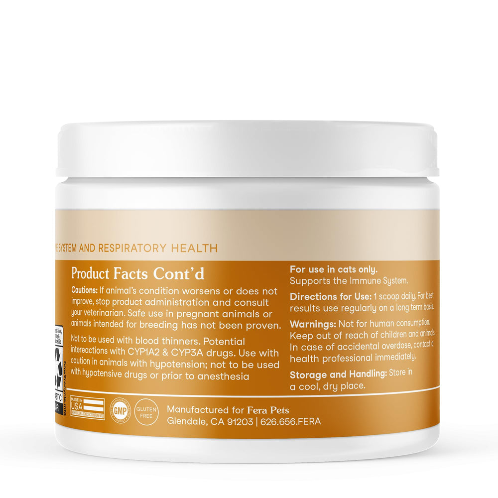 Fera Pets Lysine Poudre – peut soutenir la santé oculaire et respiratoire.