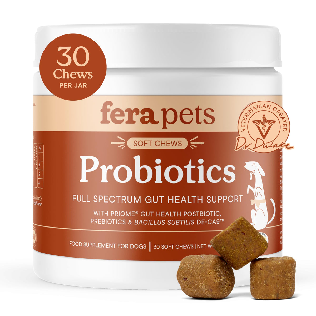 Fera Pets Probiotiques pour chien – bouteille, soutien digestif.