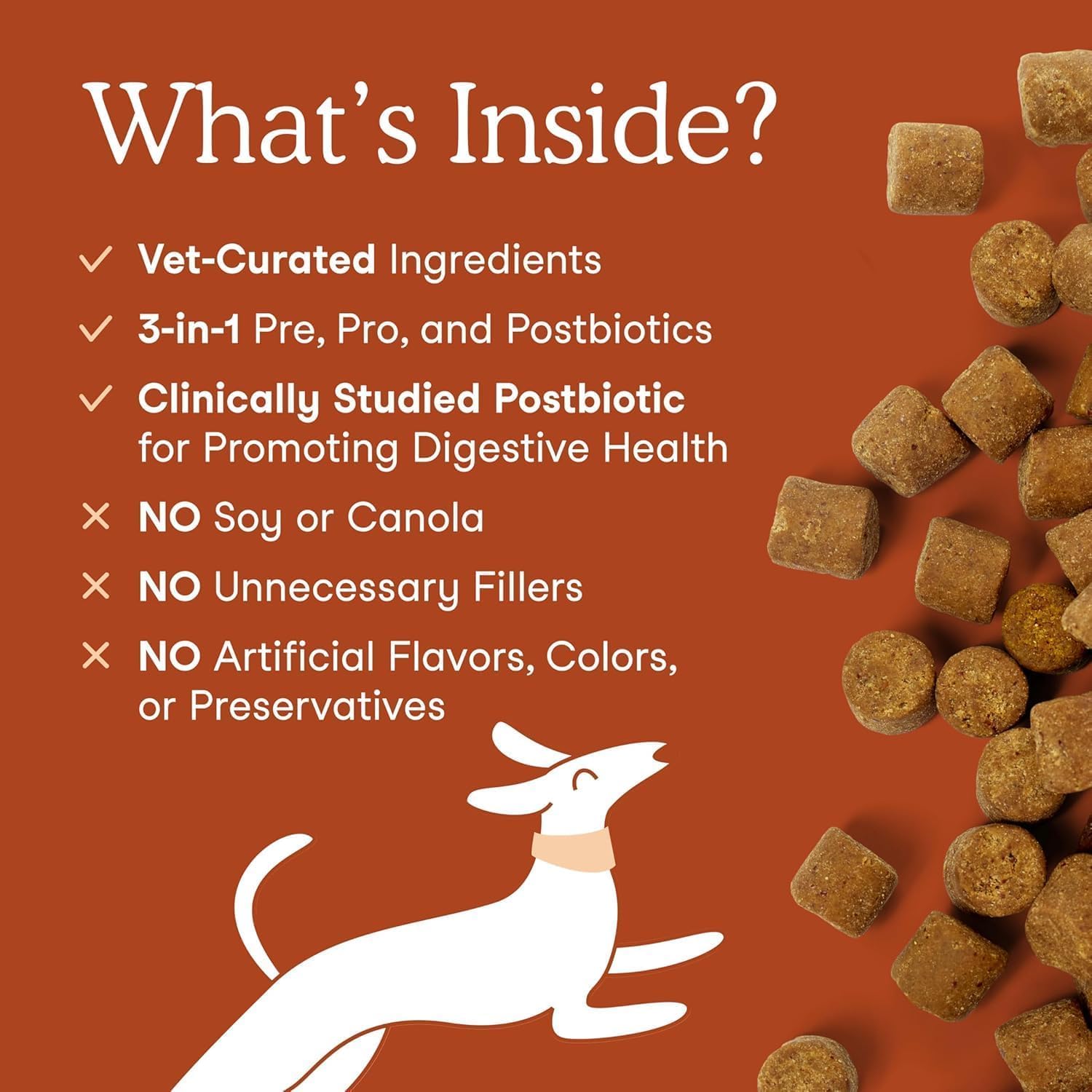 Étiquette du produit Fera Pets Probiotiques – ingrédients et informations.
