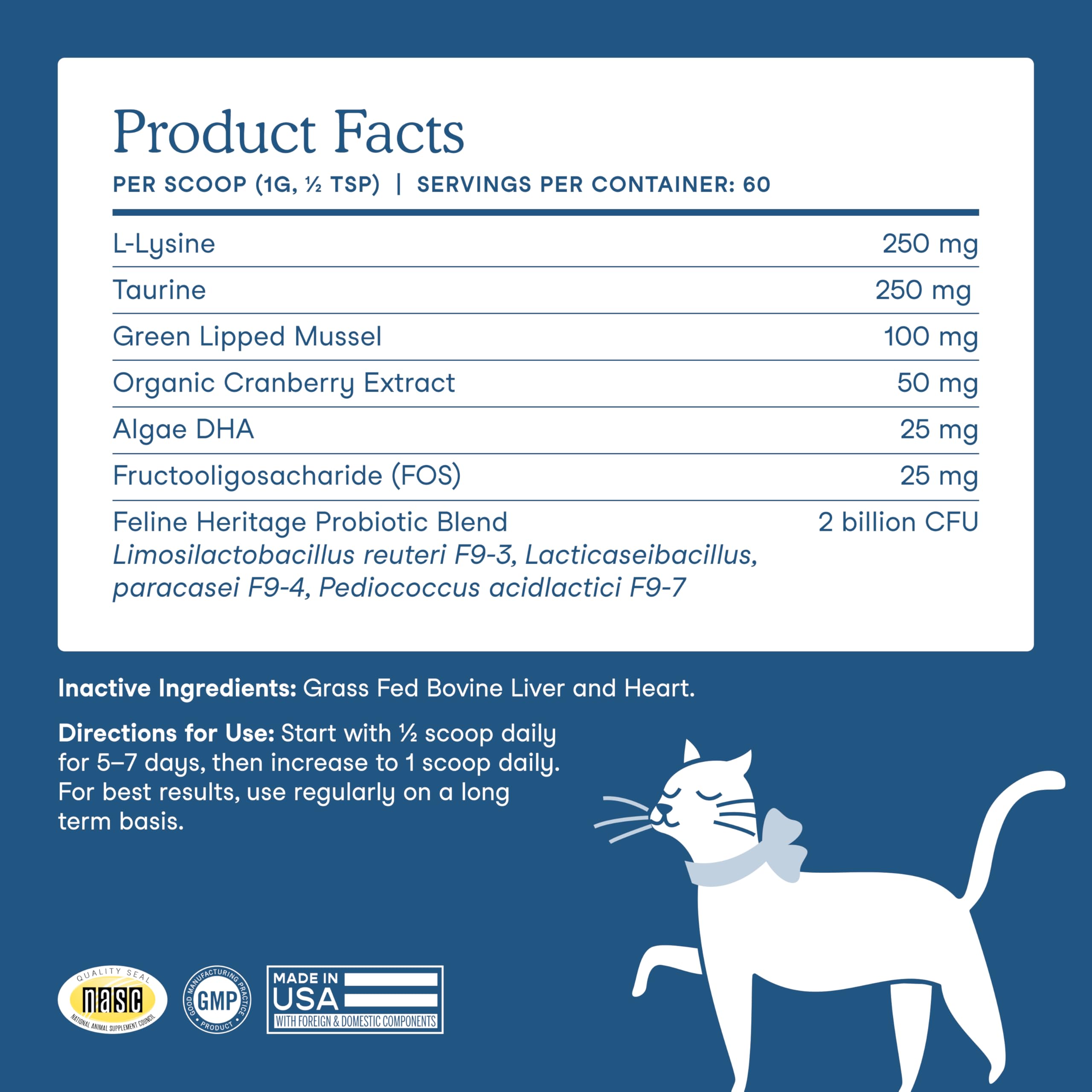 Fera Pets Wellness Blend – Chat au repas: poudre prête à saupoudrer sur la nourriture.