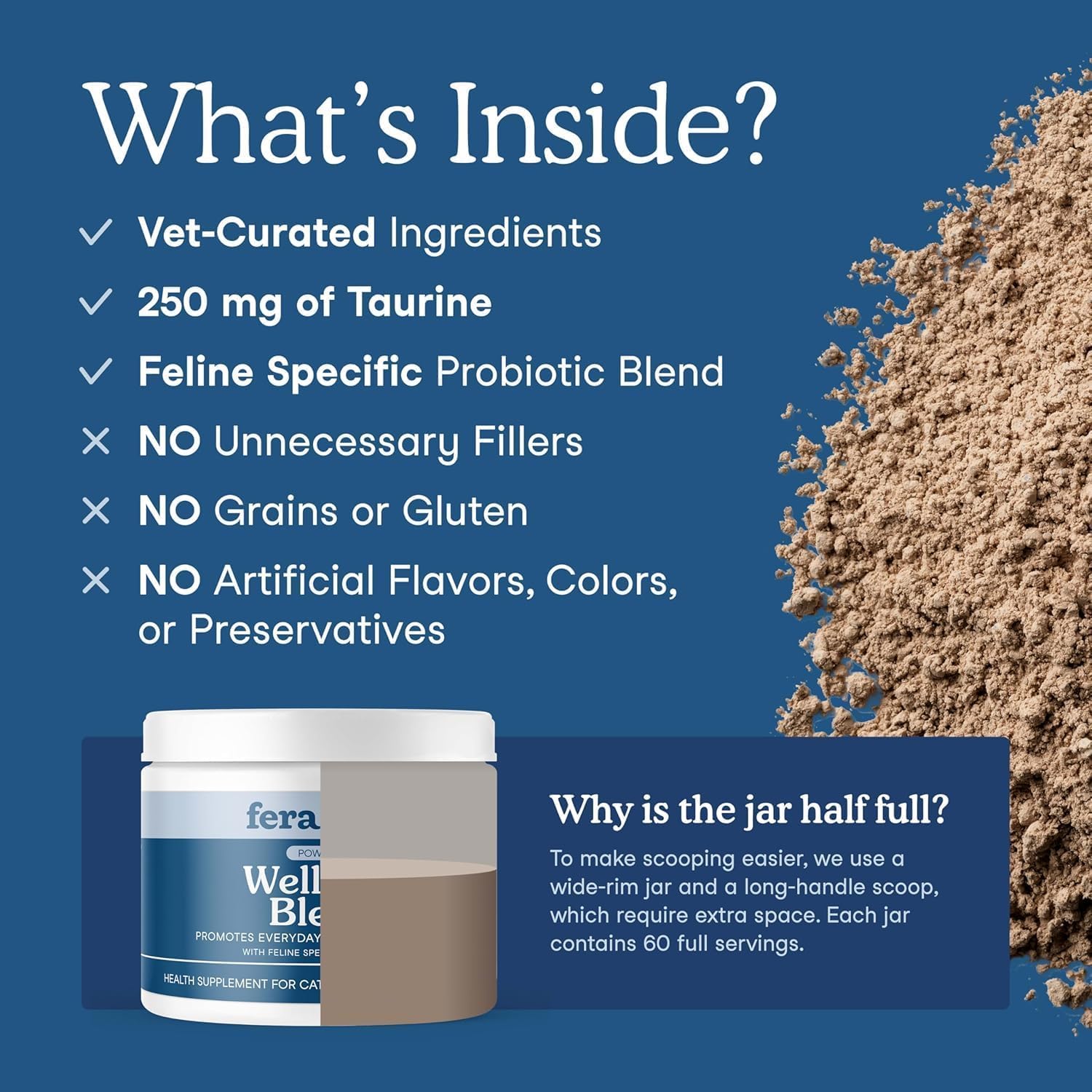 Fera Pets Wellness Blend – Pot: format pratique pour une utilisation quotidienne.