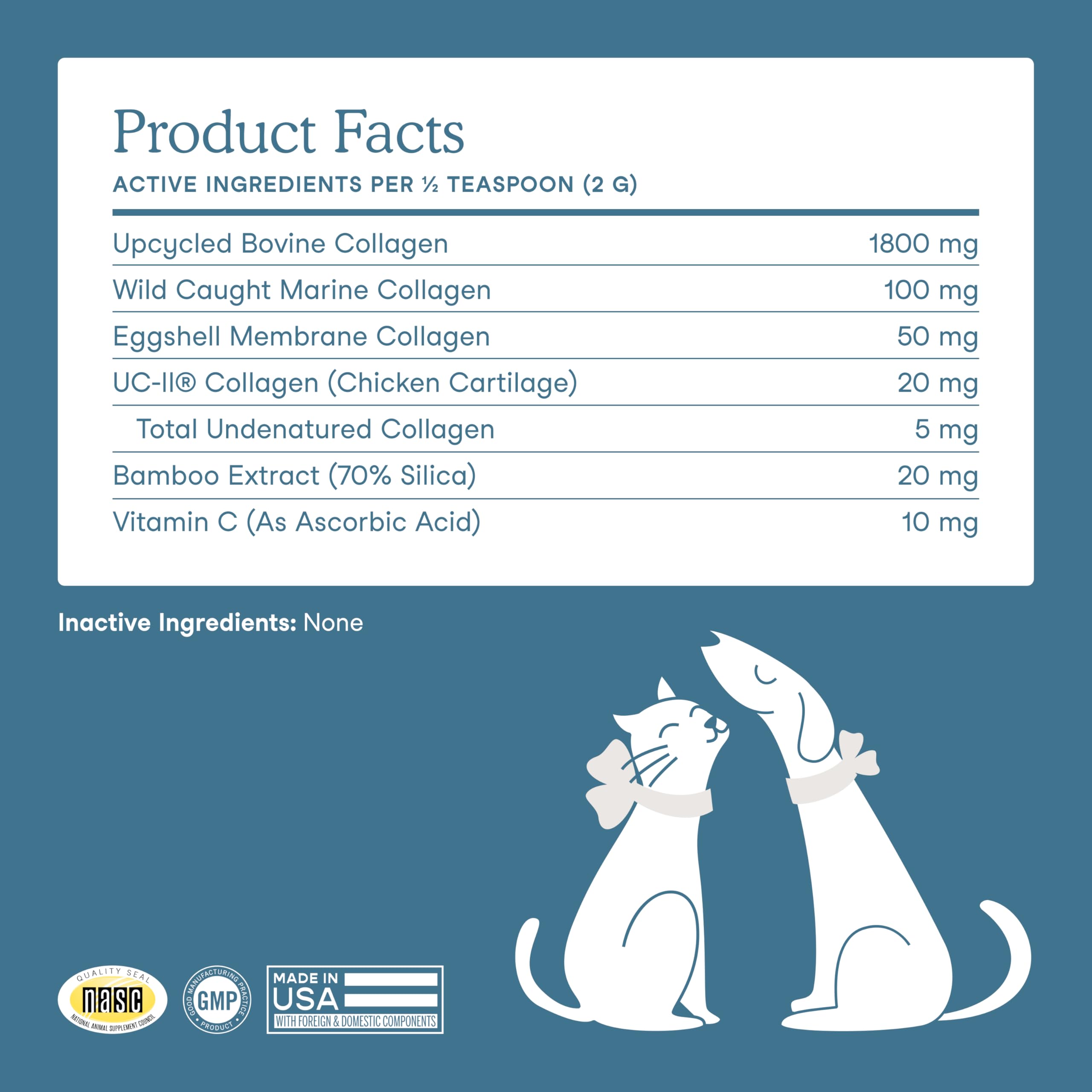 Fera Pets collagene-fabrication-usa: produit fabriqué aux États-Unis et conforme.