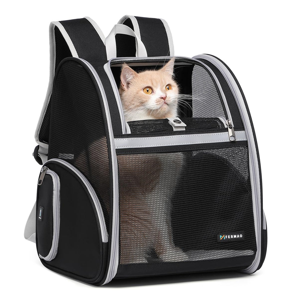 FERMAO Sac-dos-chat-ventile-mailles assure une ventilation optimale pendant les promenades.