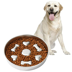 Bol métallique Fermus pour chiens, ralenti l’alimentation et favorise des repas détendus