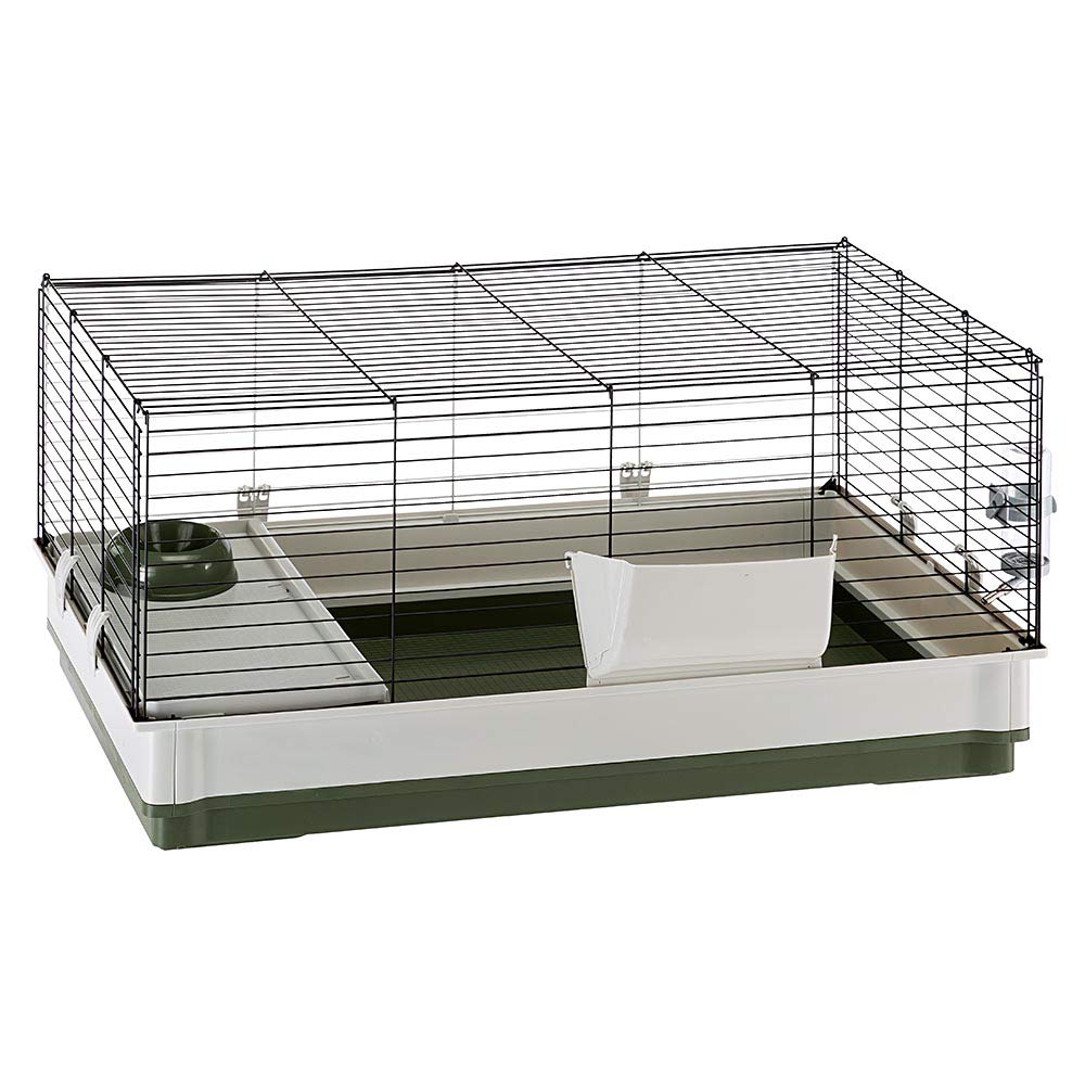 Ferplast Krolik cage-lapin-verte-base-profonde-litiere-5-5-pouces, nettoyage facilité.