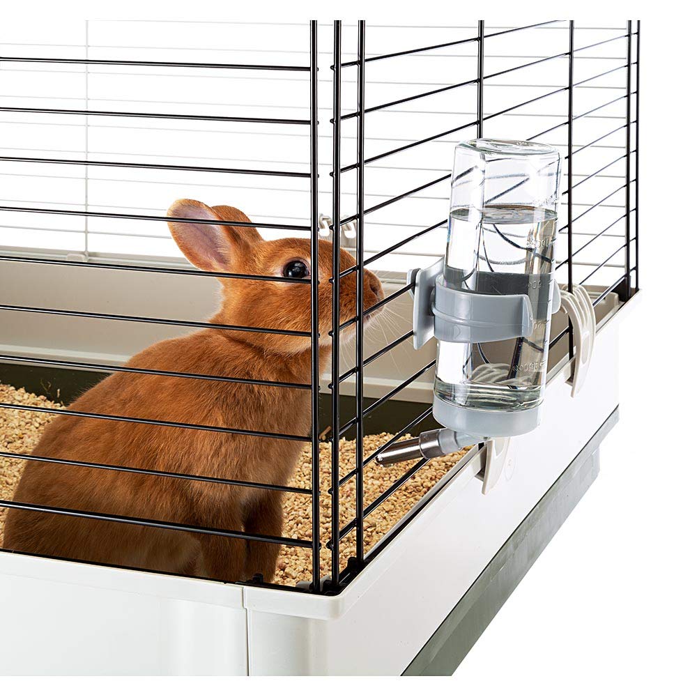 Ferplast Krolik cage-lapin-verte-entretien-facile, base amovible pour un nettoyage rapide.