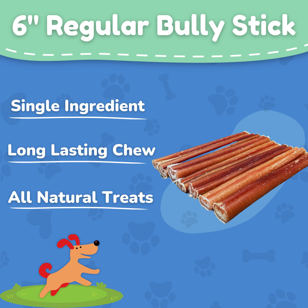 Fetch & Fun BULLY STICKS, baton 6 pouces, digestion sûre.