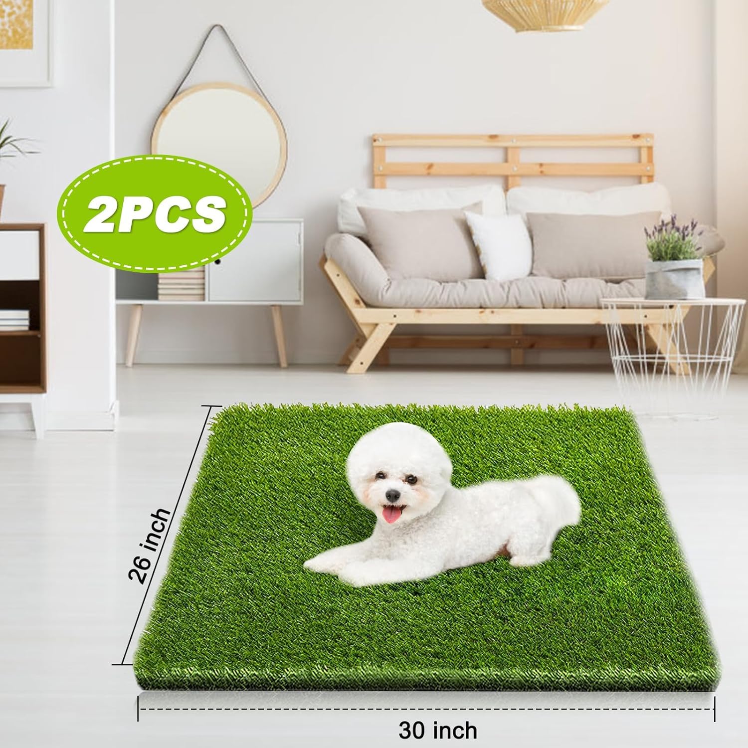 Fezep tapis herbe artificielle chat 26x30: surface adaptée et pratique
