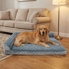 Lit orthopédique FFIQQ en mémoire nid-dabeille pour le confort du chien.