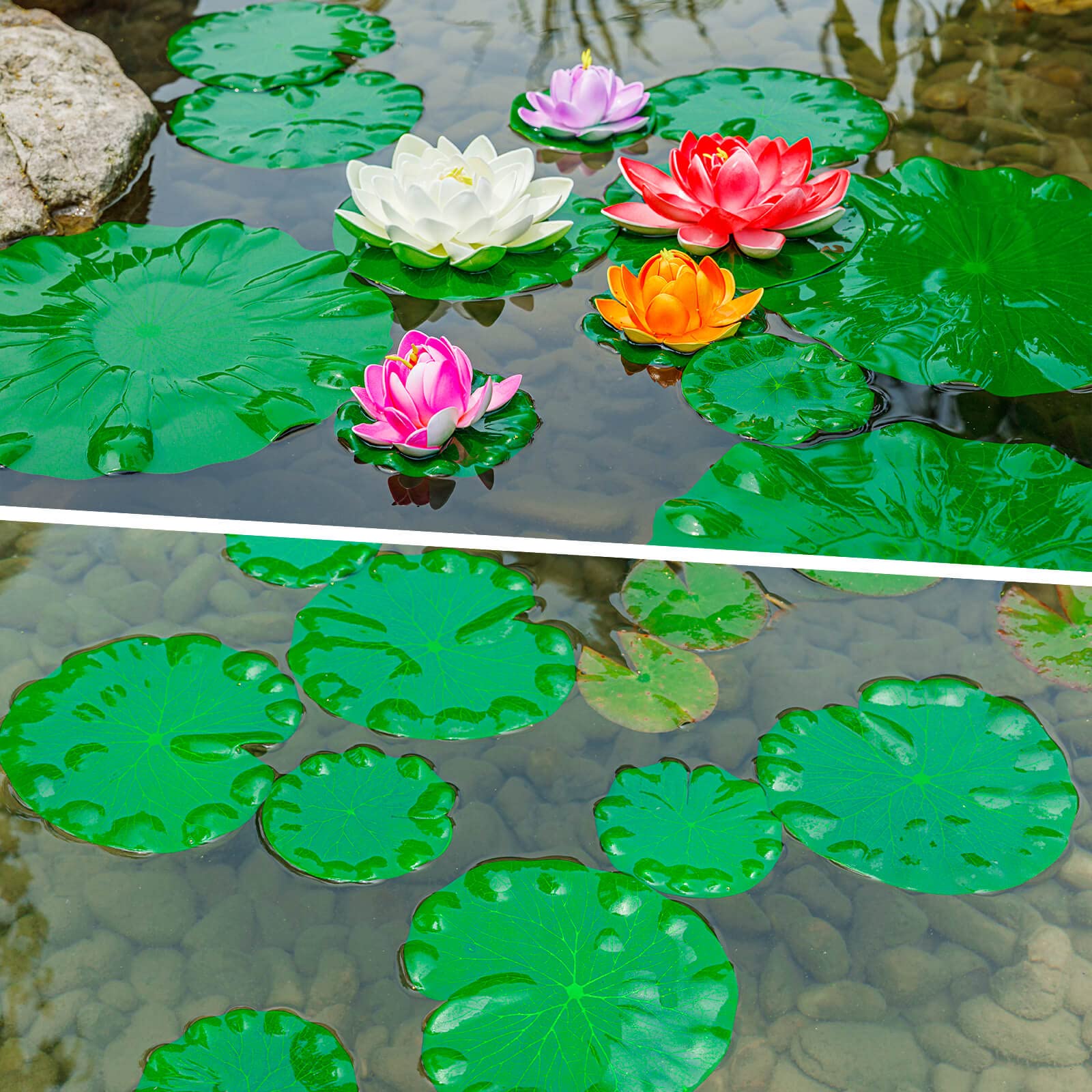 Nénuphar flottant FFNIU 6 pouces, décor intérieur et extérieur durable.