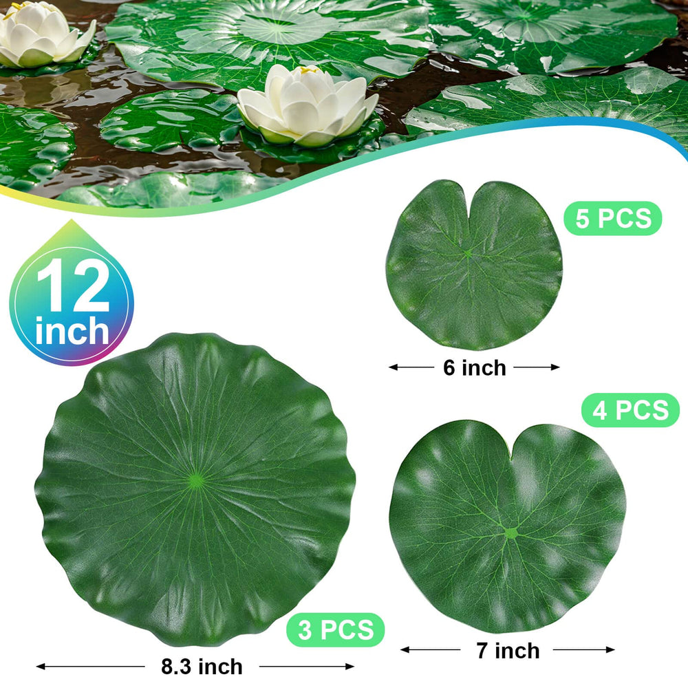 FFNIU nénuphar flottant de 6 pouces, résistant au soleil et à l eau.