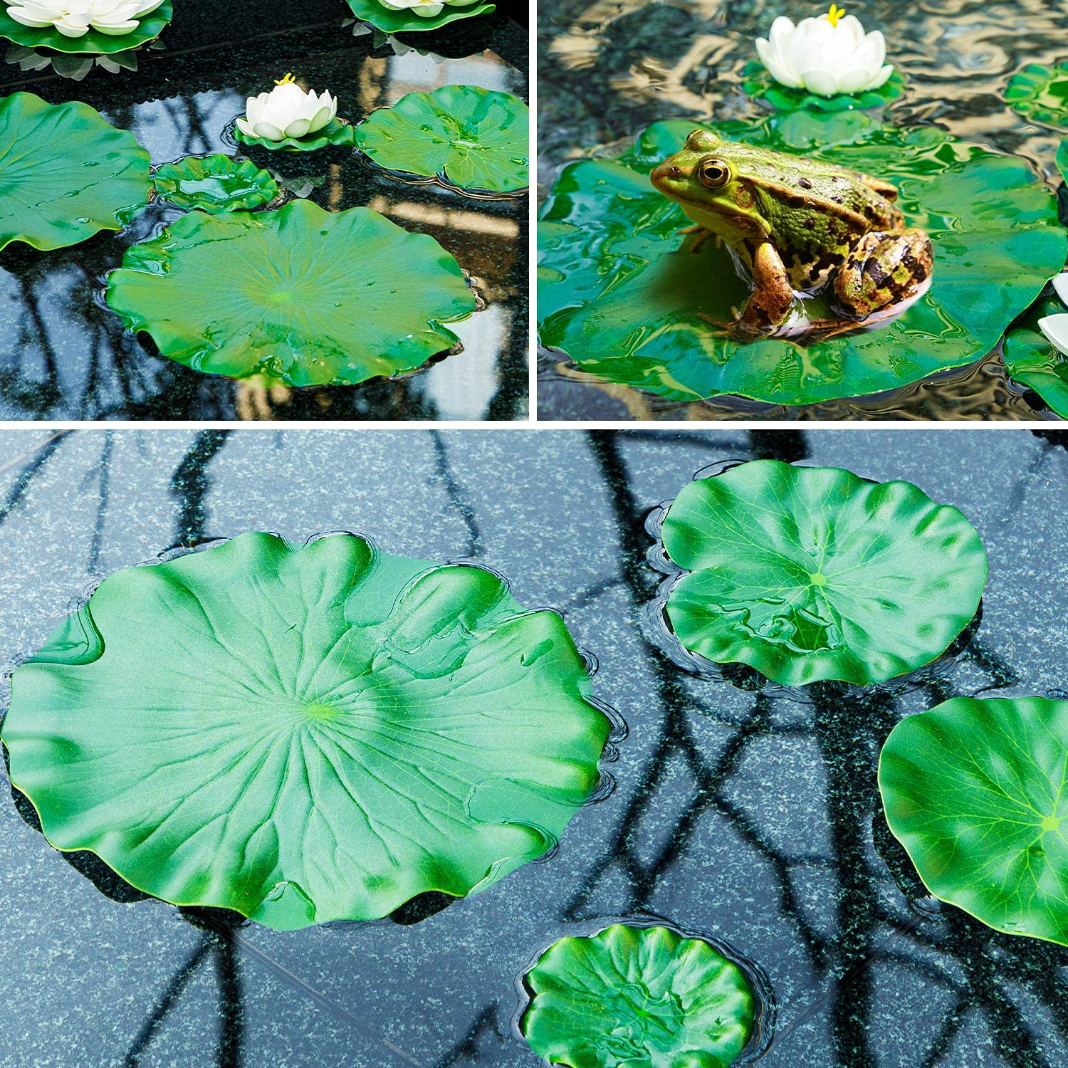 FFNIU nénuphar flottant de 7 pouces idéal pour aquarium et extérieur.