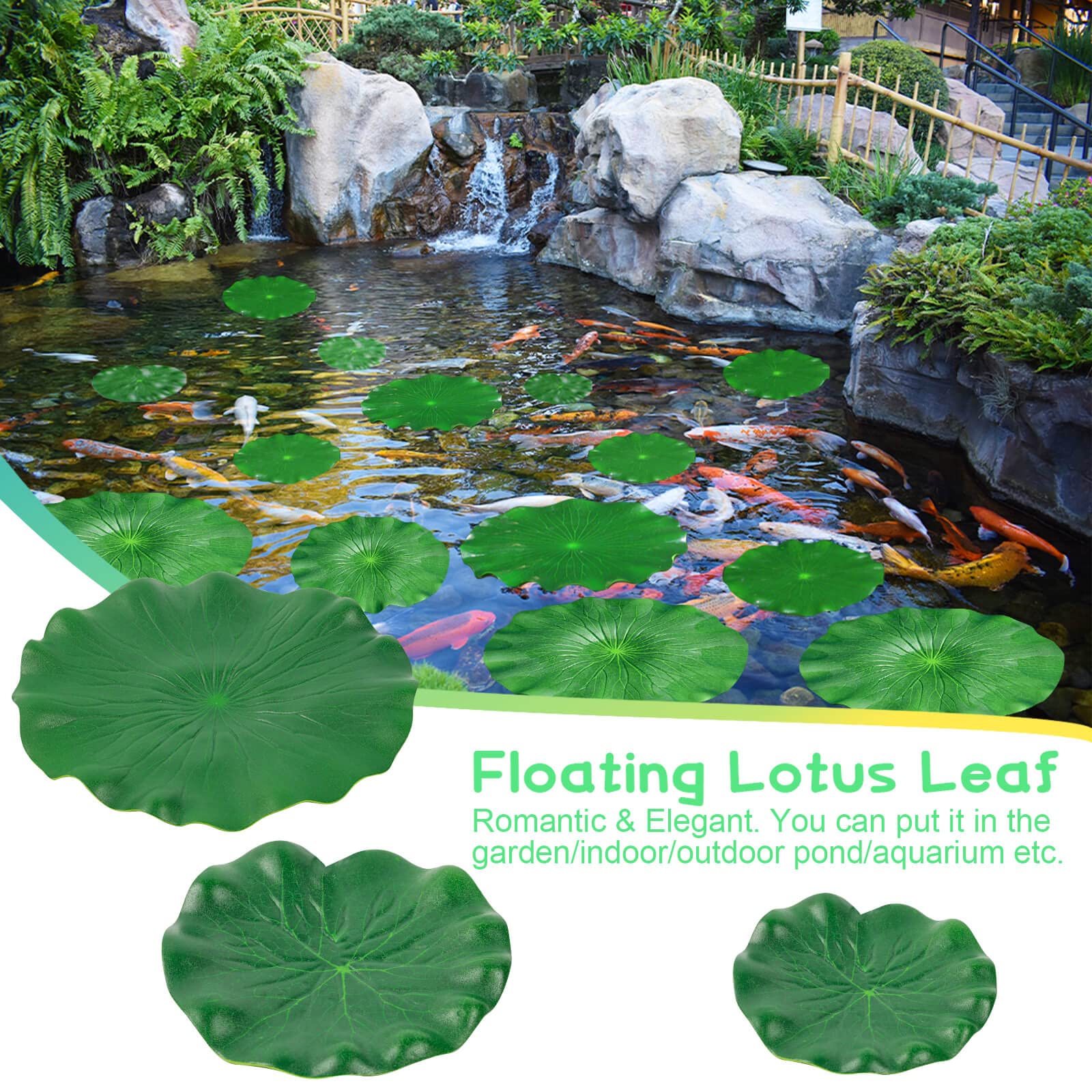FFNIU nénuphar flottant pour étang 8,3 pouces en groupe, décor vivant.