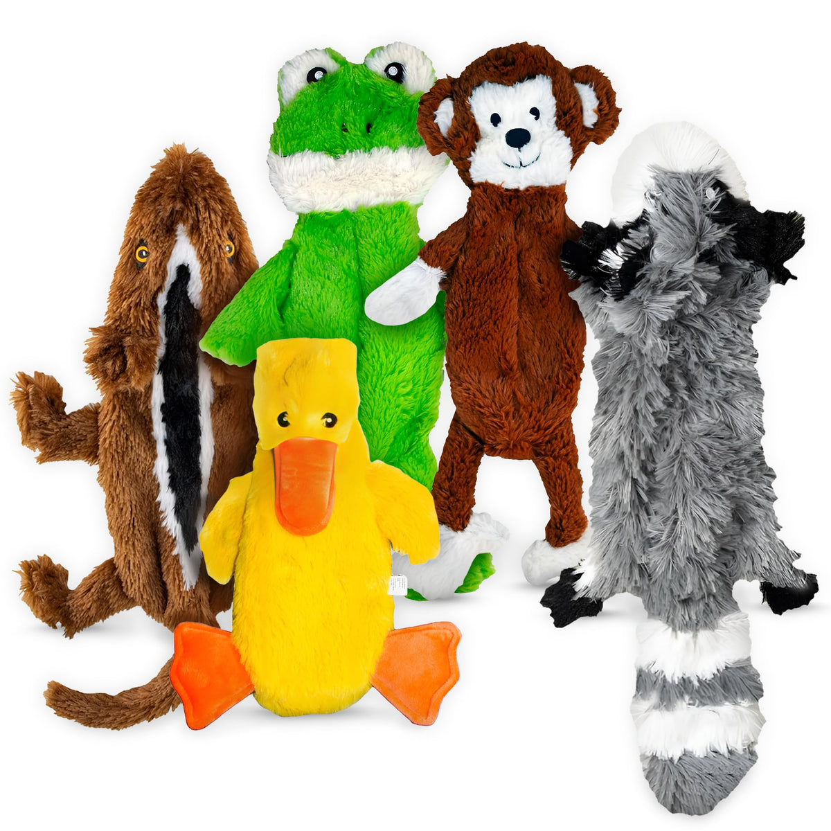 Jouet peluche plat FGA MARKETPLACE sans rembourrage, divertissement silencieux pour chien.
