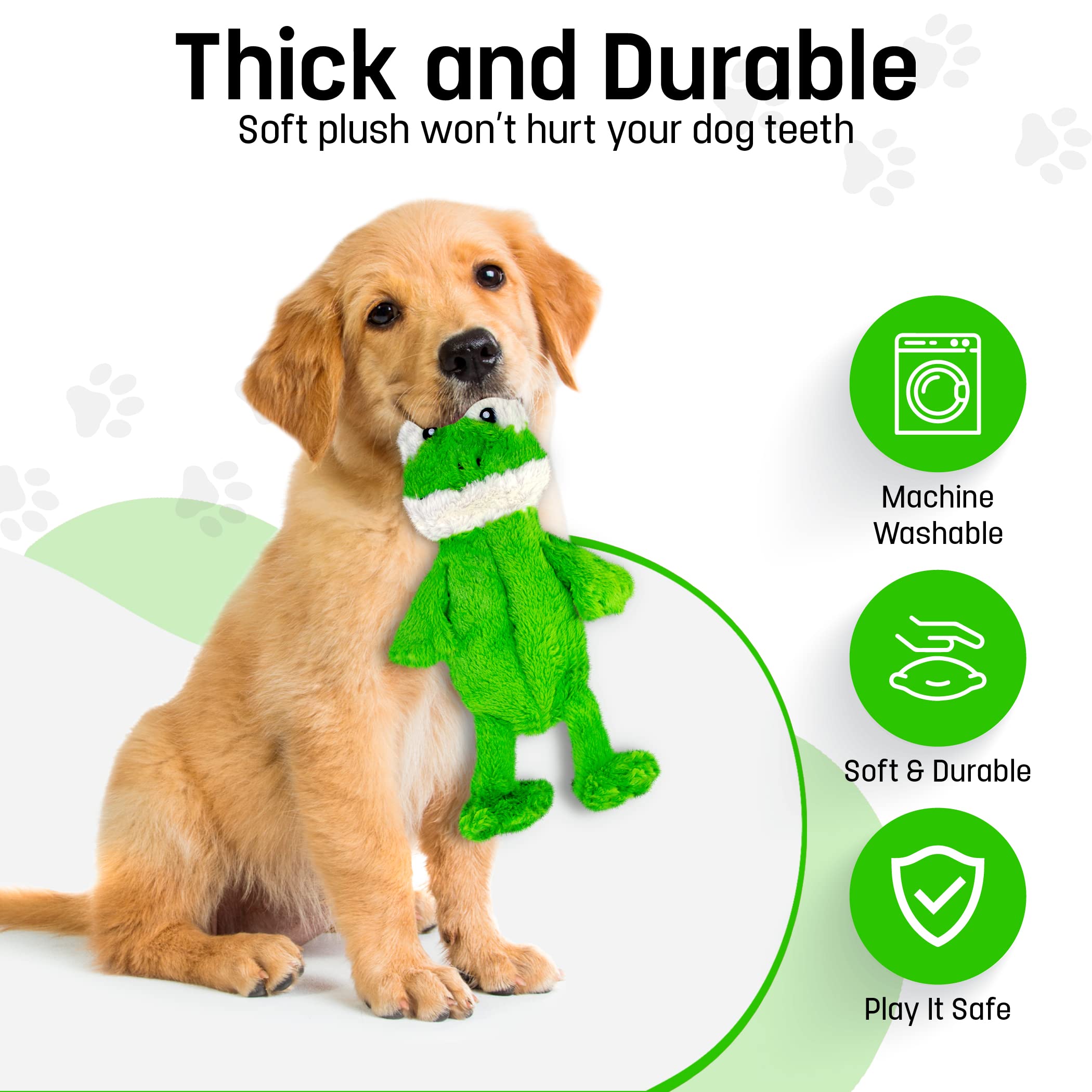 FGA MARKETPLACE pack7 jouets chien flat sans garnissage – propre et facile à laver.