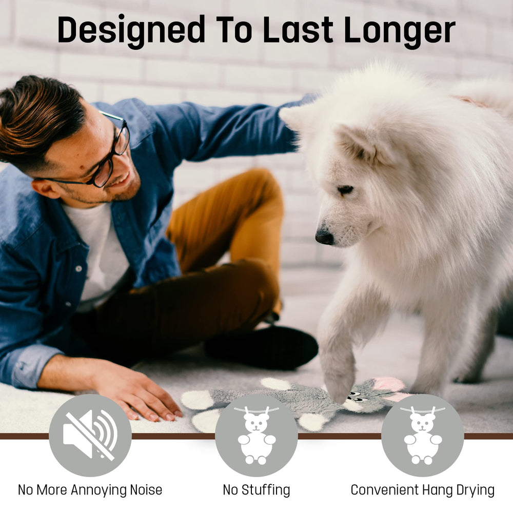 FGA MARKETPLACE pack7 jouets chien flat sans garnissage – idéal pour la dentition en douceur.