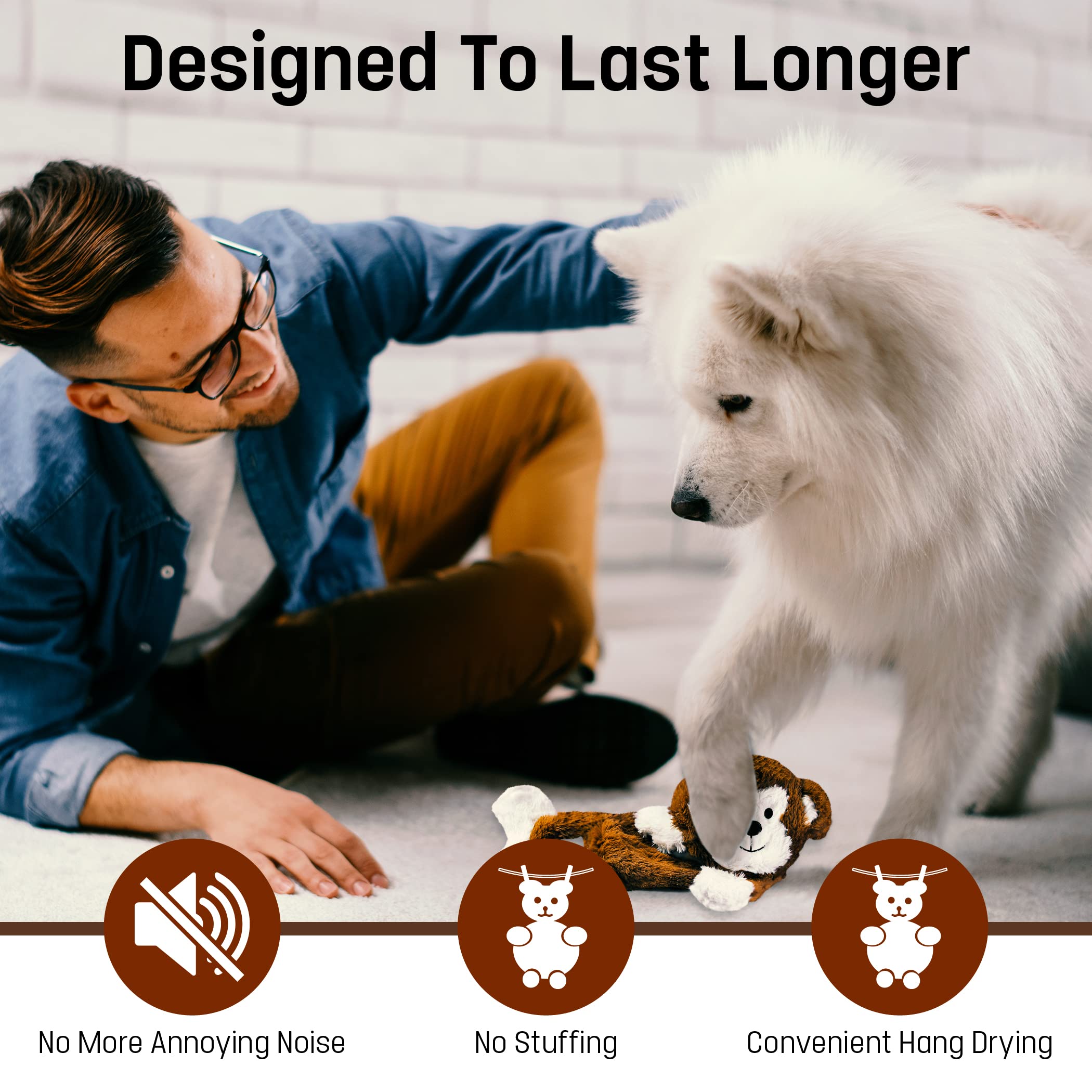 FGA MARKETPLACE pack7 jouets chien flat sans garnissage – conçu pour durer.