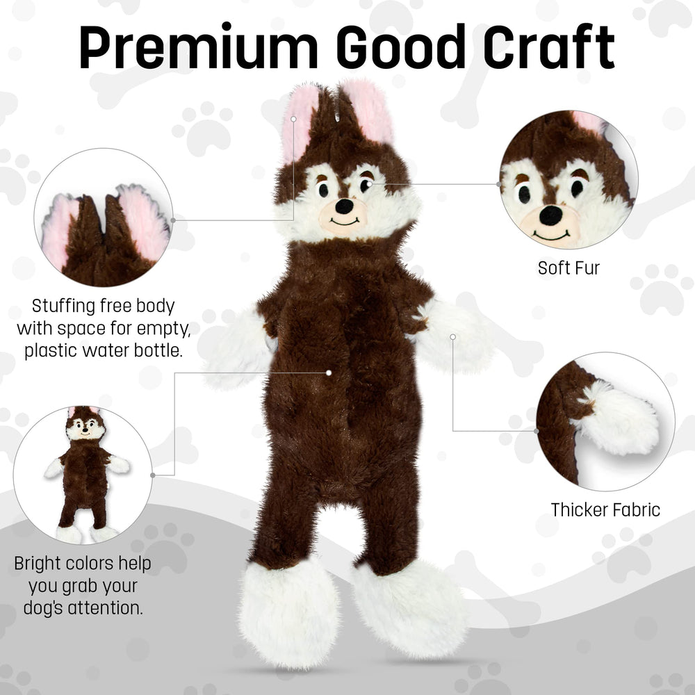 FGA MARKETPLACE pack7 jouets chien flat sans garnissage – longueur adaptée à petits et moyens chiens.