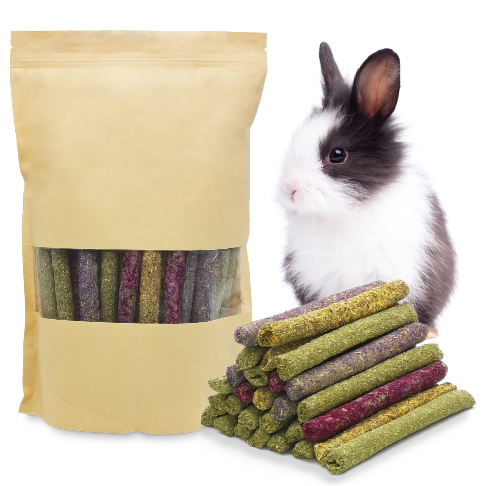 Fhiny 68 pièces, bâtons timothy, favorisent la mastication chez les petits animaux.