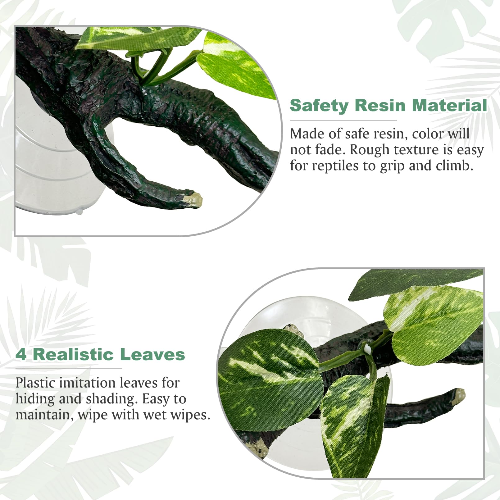 Fhiny branche-terrier 22 cm, dimensions adaptées pour reptiles.