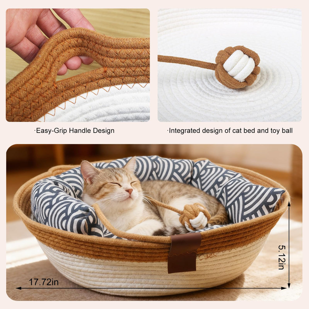 FHKPET Instinct Basket tressé coton: surface naturelle et respirante pour se blottir.