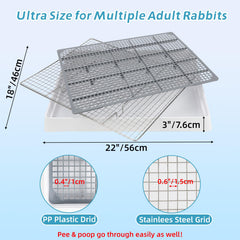 FHTONGE bac-litière tres-large-rectangle: grande capacité pour plusieurs animaux.
