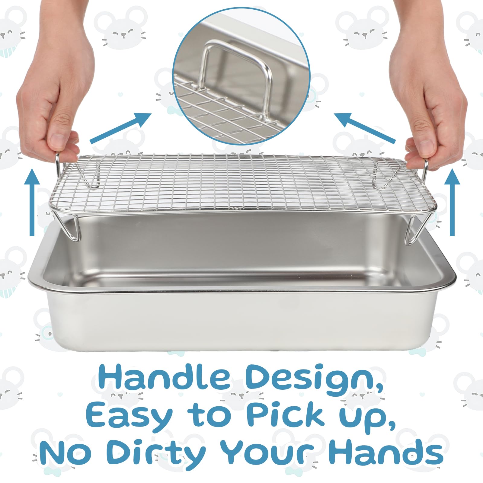 FHTONGE nettoyage facile bac-litiere inox, surface non poreuse.