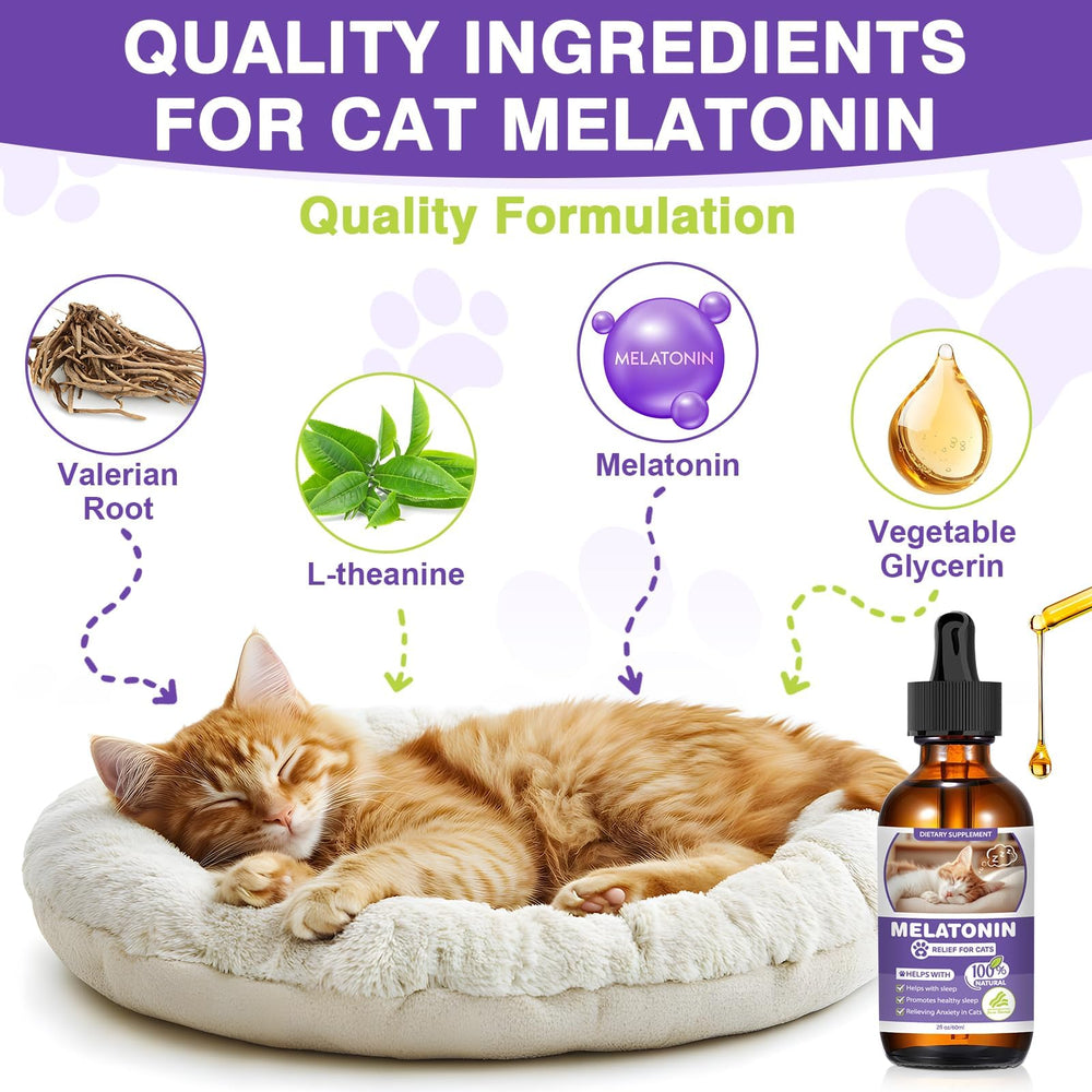 FHZRLP mélatonine pour chats — pipette facilitant l’administration nocturne.