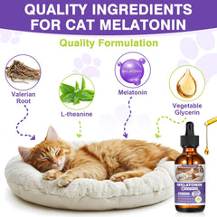 FHZRLP mélatonine pour chats — pipette facilitant l’administration nocturne.