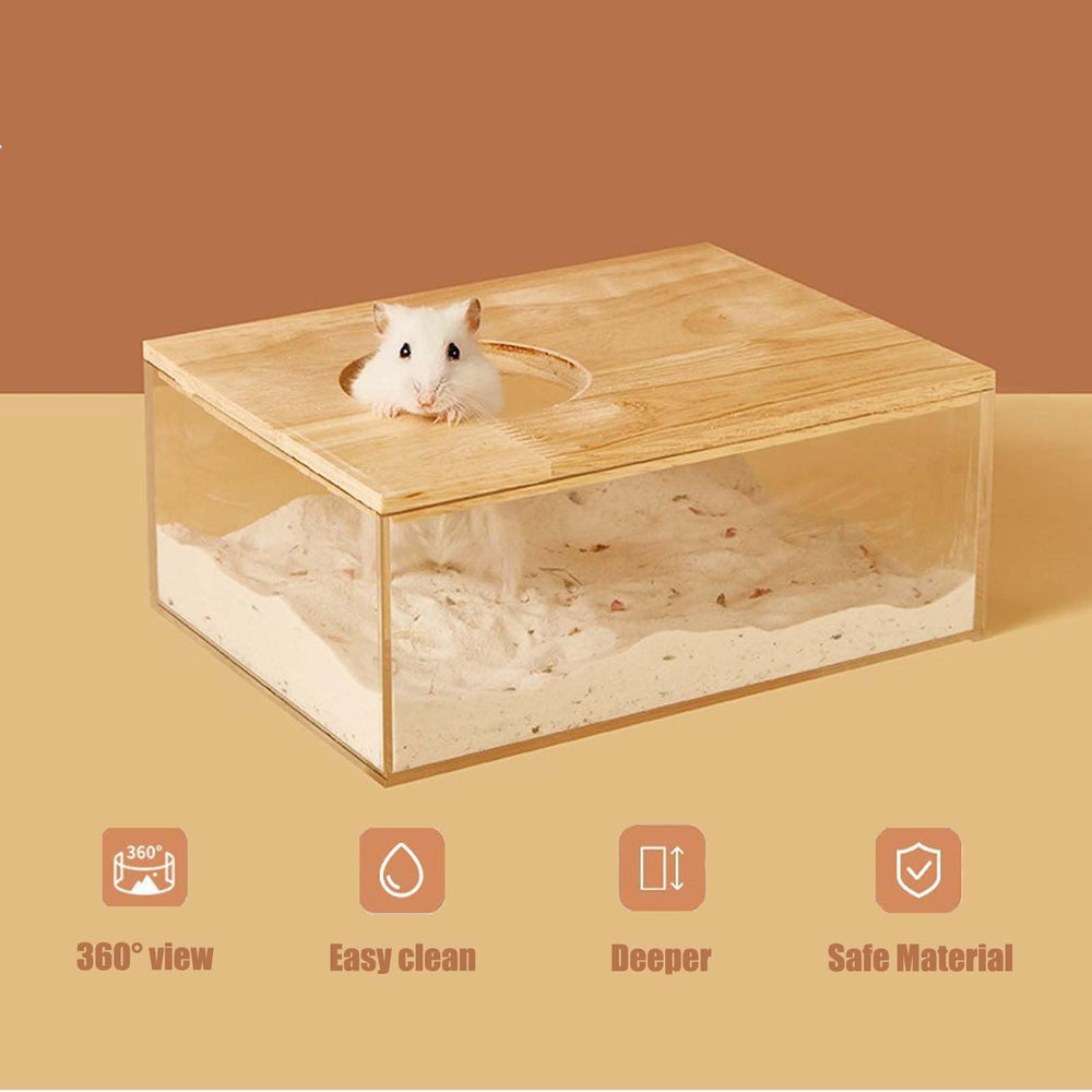 Bac sable transparent FiboPawer en action, idéal pour le creusage et le jeu.