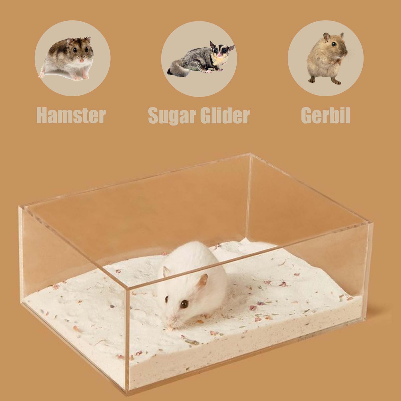 Utilisation polyvalente FiboPawer dans cages de petits animaux, sable de jeu.