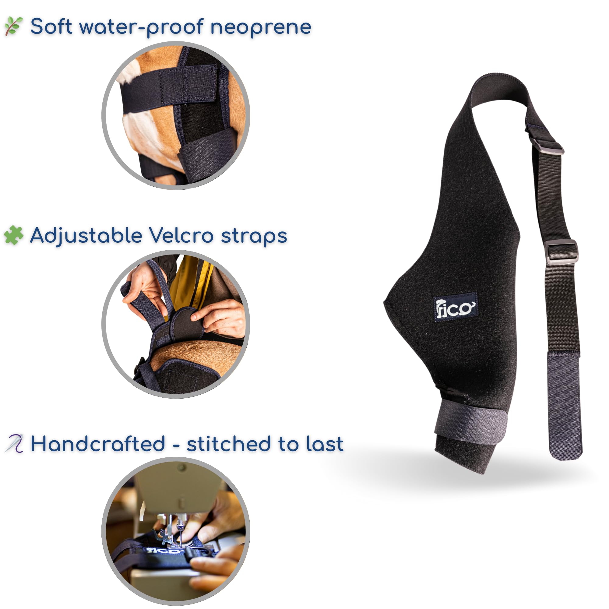 Attelle Fico imperméable pour genou droit du chien