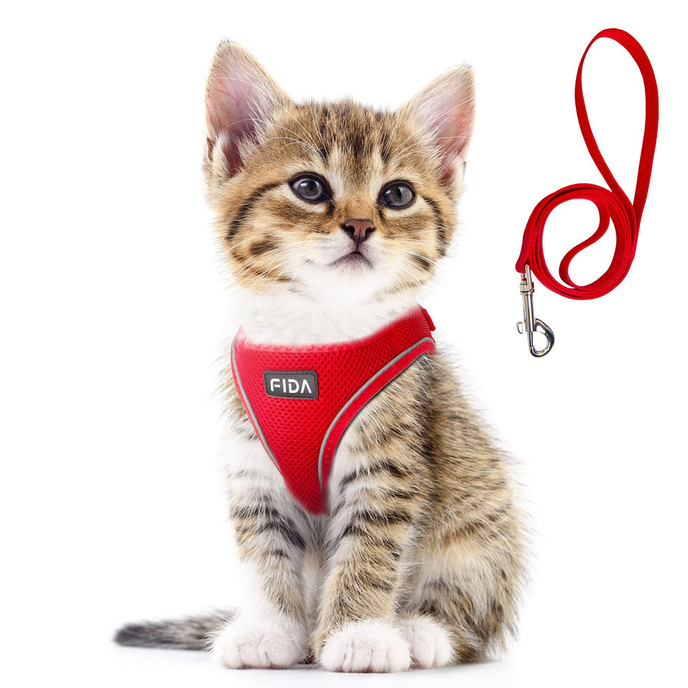 Harnais Fida pour chat, mesh aérien, confort lors des promenades.
