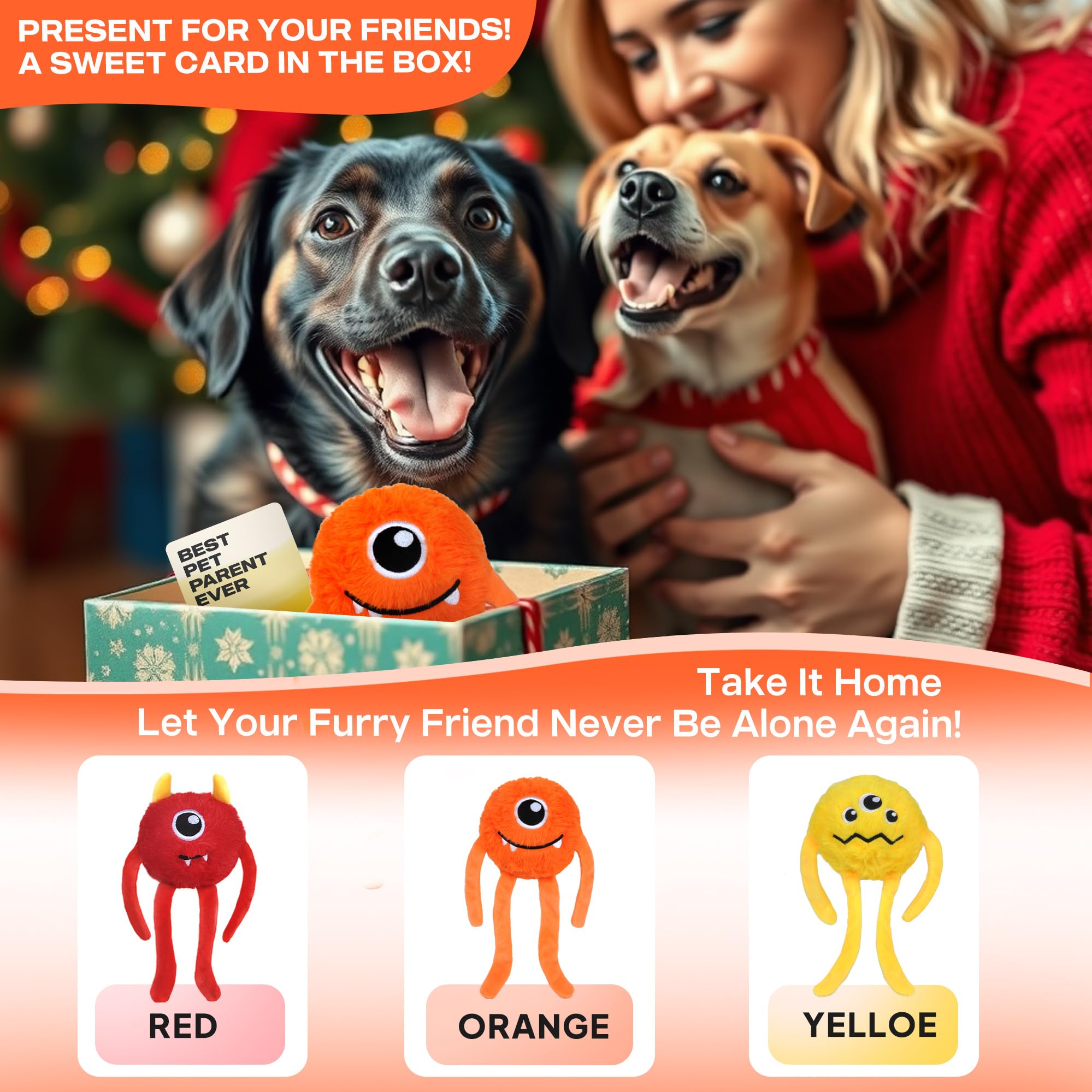 Jouet Fida orange, haute visibilité et stimulation pour toutes tailles.